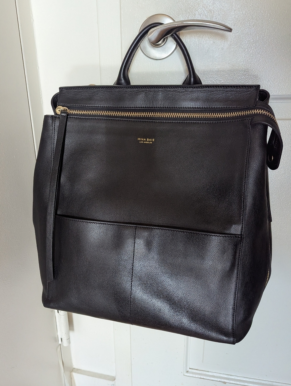 Mina Baie Harper backpack - Full Size - Black Leather